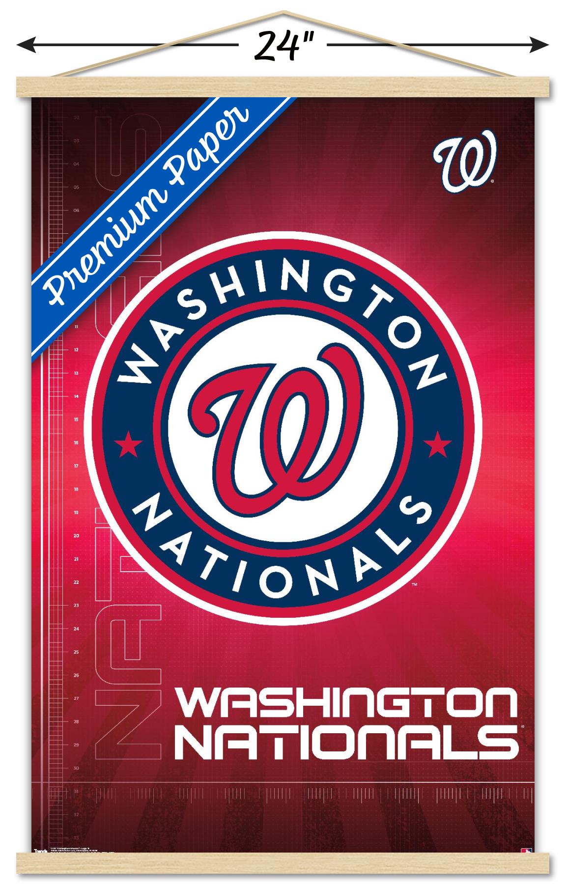 MLB Washington Nationals - Logo 16 Wall Poster with Wooden Magnetic Frame, 22.375" x 34"