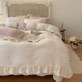 thumbnail image 4 of Romántico juego de cama de terciopelo con leche de invierno estilo princesa francesa, 4 of 7