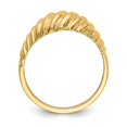thumbnail image 2 of 14K Yellow Gold Ring Band Themed Polished Scalloped Dome, Size 7, 2 of 5
