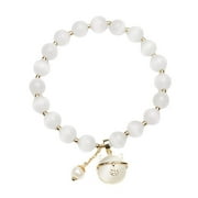 RJSQAQE 2024 Chinese New Year Lucky Cat Bracelet Moonstone Beads Strand Bracelet Wealth Auspicious Blessing Fortune Bracelet Jewelry for Women Girls Q5K9