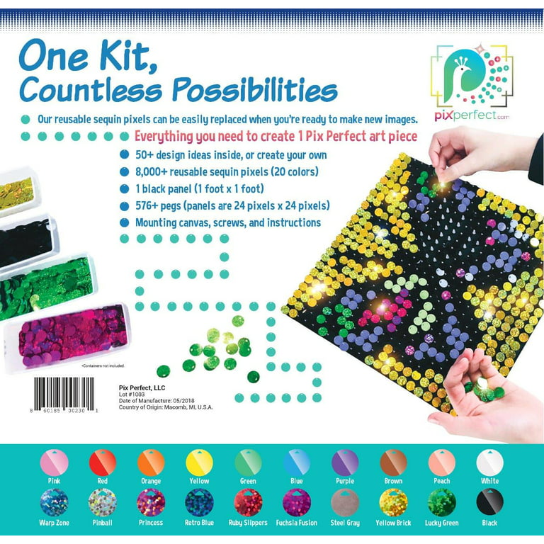 Pix Perfect Pixel Art Kit Perler Beads Crafts Sequin Creative Fun 