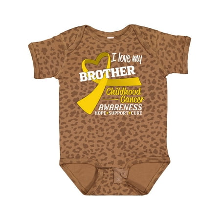 

Inktastic I Love My Brother Childhood Cancer Awareness- Hope Support Cure Gift Baby Boy or Baby Girl Bodysuit