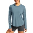 thumbnail image 2 of Tqcoqu Women's UPF 50+ Sun Protection Hoodie,Long Sleeve Hiking Fishing Lightweight UV Rashguard with Thumb Hole,Navy Women's S-XXXL, 2 of 5
