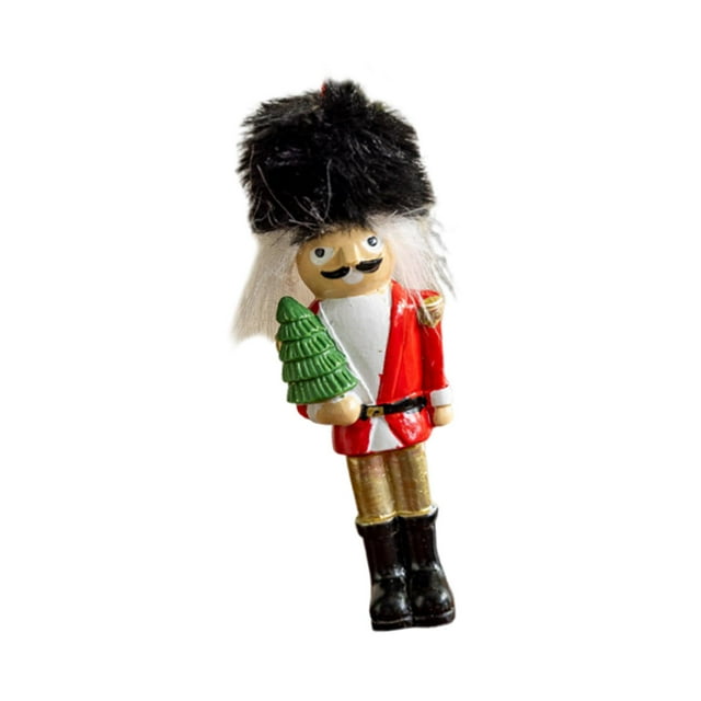 GUOOL Christmas Nutcracker Ornament Resin Decorative Statue for Table Home Holiday Black Hat