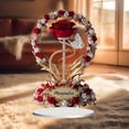 thumbnail image 4 of Adorno acrílico de flor de rosa para el día de la madre | Decoración de escritorio roja | Elegante estampado de rosas | Regalo de recuerdo duradero para mamá | Decoración de mesa | 7.9x5.39 pulgadas, 4 of 7
