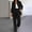 Black plus size 2 piece set a1, variant on Women Plus Size 2 Piece Set Casual Long Sleeve Shirt Wide Leg Pants Solid Business Travel Outfits Loose Collared Tops Comfy Matching Lounge Work Attire, White 4XL