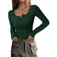 thumbnail image 1 of Camisa de Mujer PRETTYGARDEN Otoño 2025 Manga Larga Henley XXL, 1 of 9