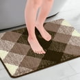 thumbnail image 2 of Unique Bargains Geometric Pattern Bathroom Rug Mat Soft Absorbent Bath Mat Non-Slip Carpet Brown 20" x 32", 2 of 6