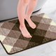 thumbnail image 2 of REGALWOVEN Alfombra de baño con patrón geométrico, alfombra suave y absorbente, alfombra antideslizante para bañera, ducha, decoración del hogar marrón 16" x 24", 2 of 6