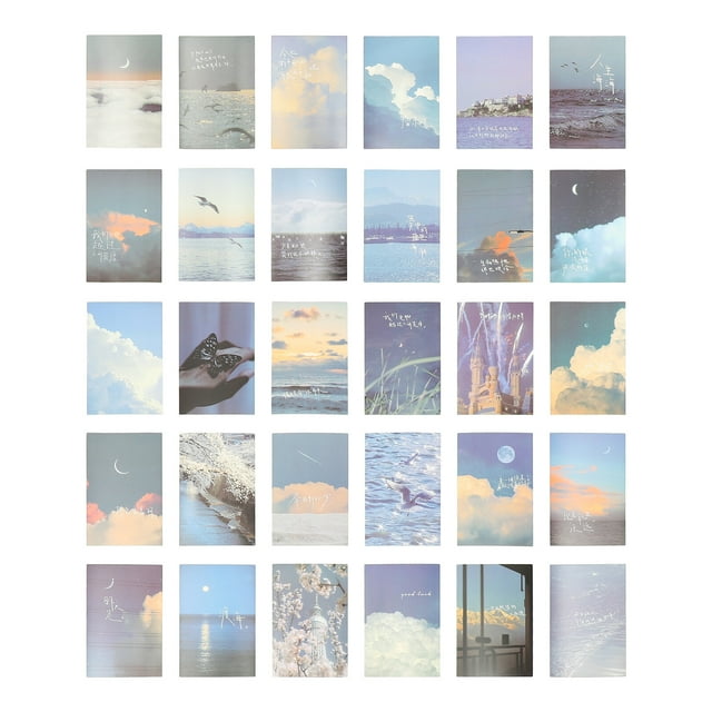 MasteelfCA 30Pcs Scrapbook Decorative Material Cards Background Cards Scrapbook Material Cards