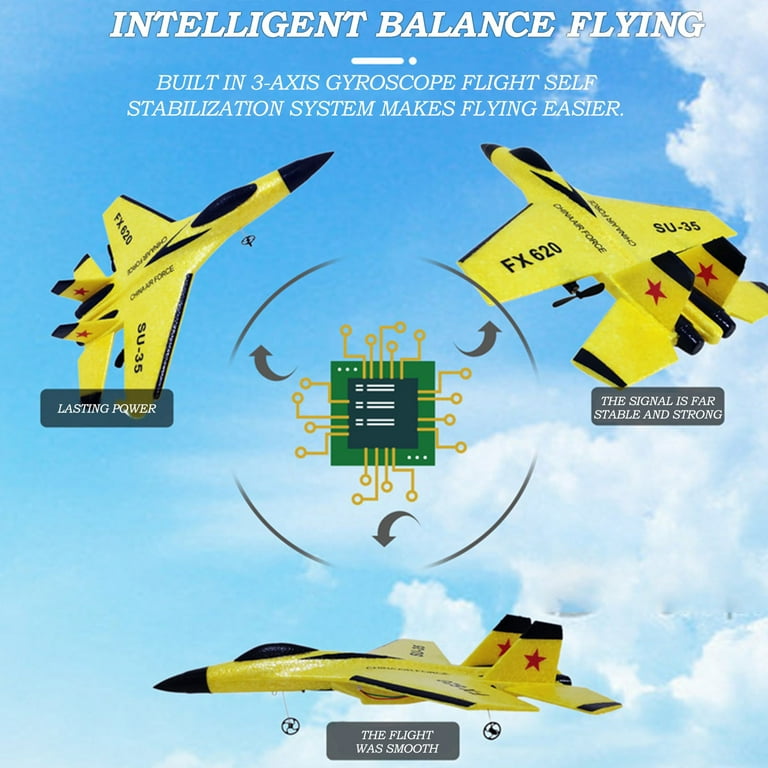 SU-35 RC Fighter Jet Plane - 2023 Model With Lights, USB Rechargeable Remote Control Airplane For Adults & Beginners