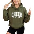 thumbnail image 2 of Cheer Mama Hoodie for Women Cheerleading Mom Game Day Pullover Sweatshirt, Army Green Hoodie, M, 2 of 8