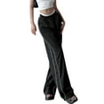thumbnail image 3 of Women Y2k Cargo Pants Elastic Waist Wide Leg Baggy Joggers Hip Hop Trousers Streetwear, 3 of 6