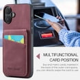 thumbnail image 5 of Allytechgroup Retro Wallet Case for Apple iPhone 17, RFID Blocking Cards Holder Kickstand Bumper Shockproof Anti-Scratch Premium PU Leather TPU Back Cover for Women Men, Red, 5 of 8