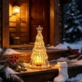 thumbnail image 4 of Crystal Christmas Tree Night Light, Battery Powered Tabletop Lamp, Warm LED Glow, Cozy Winter Holiday Indoor Decor, Star Topped Ornament, 4 of 7