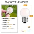 thumbnail image 3 of G40 LED Light Bulb, E26 Base, 1.5W, 2700K Soft White, Frosted Glass, 6 Pack, 3 of 8