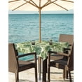 thumbnail image 3 of Fsddascl Green Palm Leaf Outdoor Tablecloth - 54x54 Inch Square Dining Table Cover, Summer Botanical Watercolor Waterproof Outdoor Table Cloth with Umbrella Hole & Zipper for Picnic/Patio/Party, 3 of 7