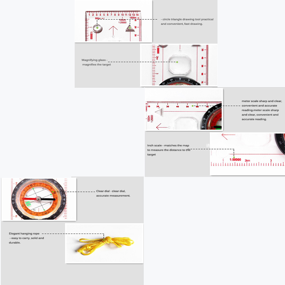 Outdoor Compass Camping Hiking Survival Scouts Orienteering Compass Orienteering Compass Rule 