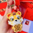 thumbnail image 2 of Llavero de tigre de piel sintética suave, bonito y pequeño llavero ligero para bolso, mochila, decoración del coche, 2 of 8