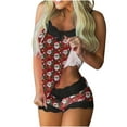 thumbnail image 1 of Long Shorts for Women, Womens Lace Sling Sleeveless Tank Splicing Shorts Set, 1 of 5