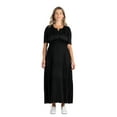 thumbnail image 2 of Destination Maternity Women’s Split Neck Maternity Maxi Dress, Sizes S-XXL, 2 of 3