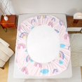 thumbnail image 4 of Manfei Watercolor Rainbow Fitted Sheet Queen, Galaxy Cloud Print Bedding, Light Pink, 3-Piece, 1 Fitted Sheet and 2 Pillowcases, 4 of 6