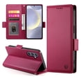 thumbnail image 7 of PU Leather Case Compatible with Samsung Galaxy S24 Plus, Classic Kickstand/Cover/Wallet/Flip Magnetic Protective Case with Card Slots & Horizontal Stand Phone Case for Galaxy S24 Plus, Winered, 7 of 7