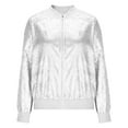 thumbnail image 6 of Htigea Womens Cropped Bomber Jackets Lightweight Long Sleeve Zip UP Jacket Y2k Tops Trendy Party Outerwear White S, 6 of 9