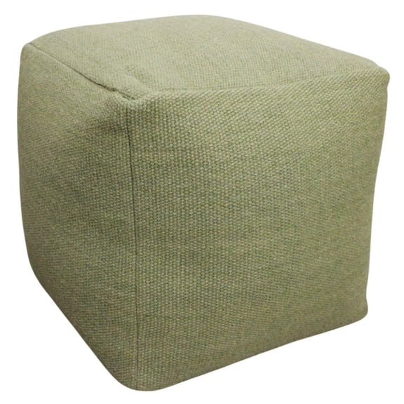 Remi Pouf in Handwoven Contemporary Sage Green Wool