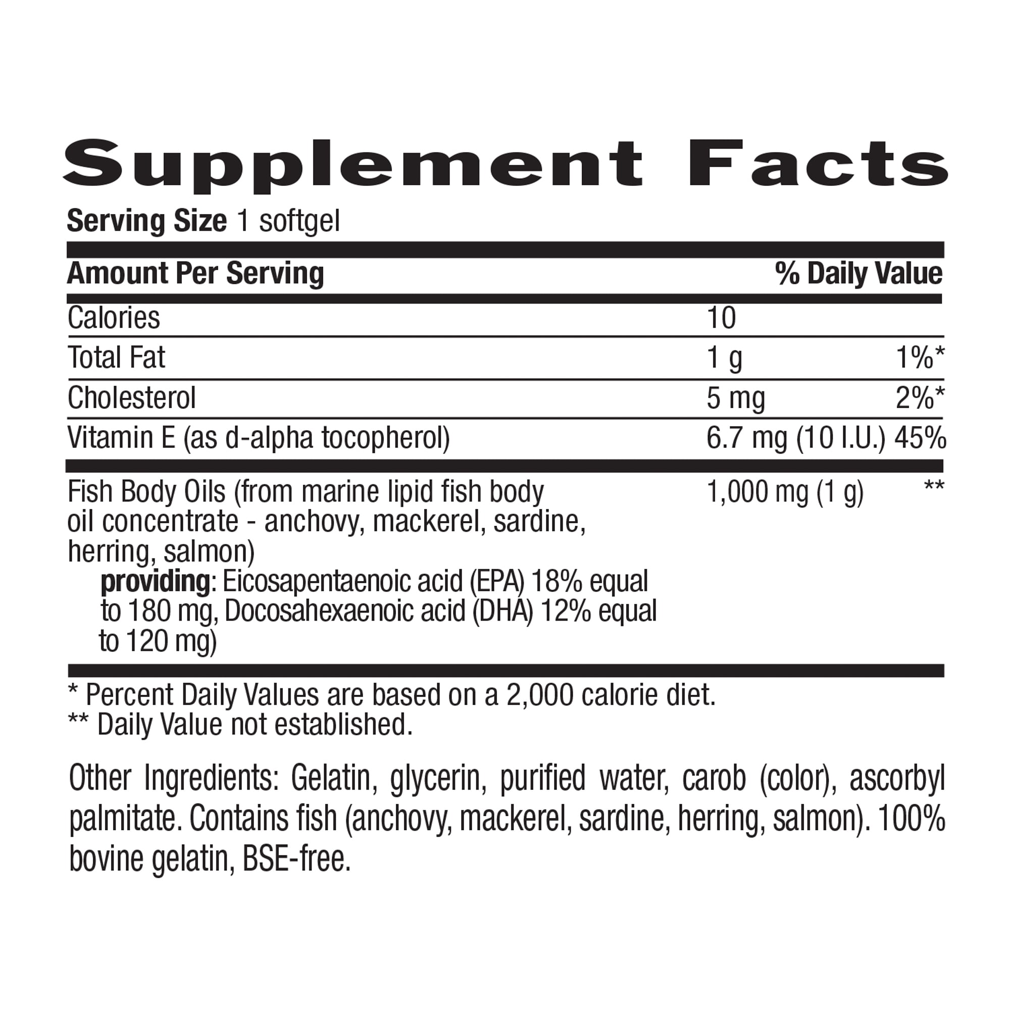 Country Life Omega-3 1000mg Fish Oil 100 Softgel