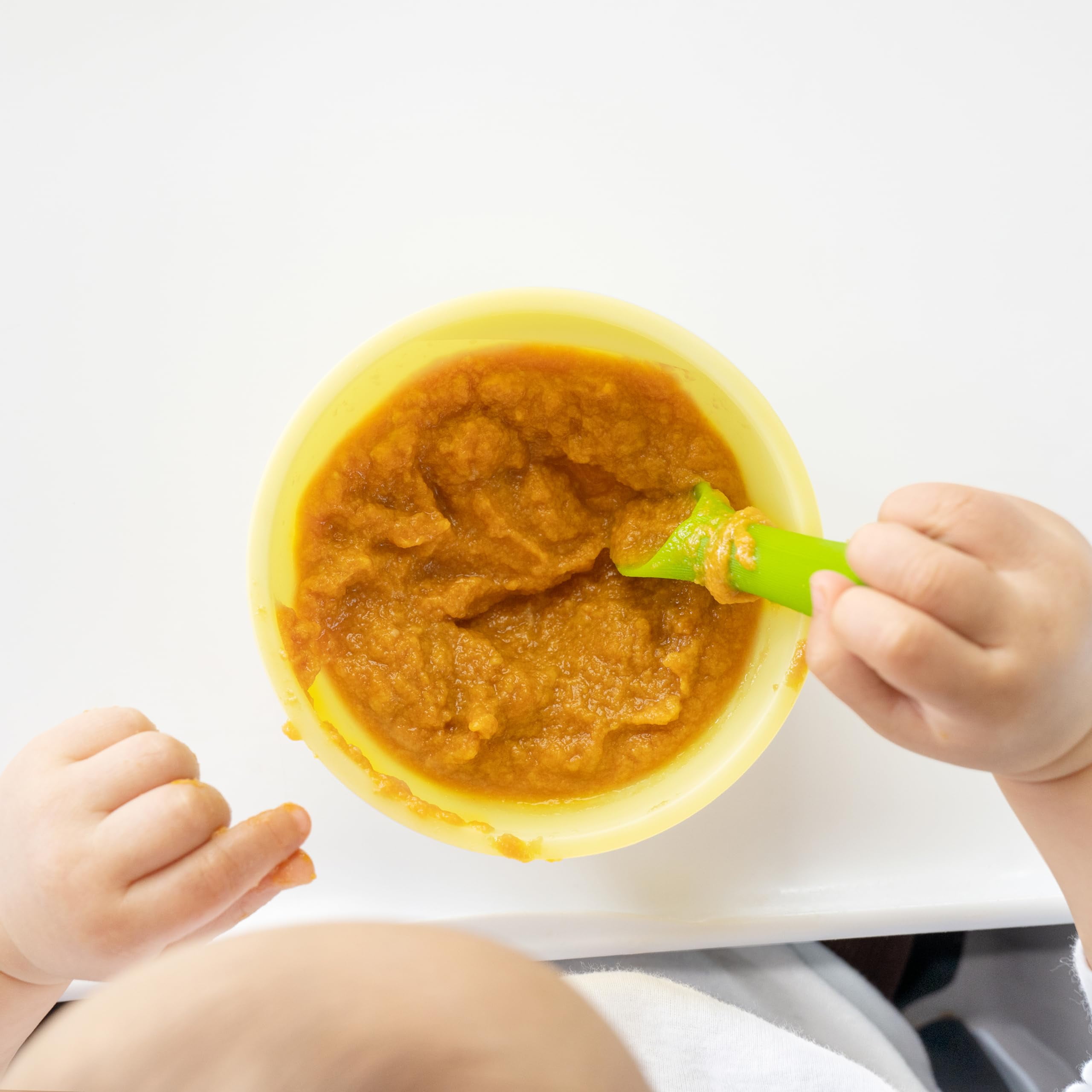 Olababy 100% Silicone Suction Bowl with Lid Bundle for Independent Feeding Baby and Toddler (Lemon + Blueberry)