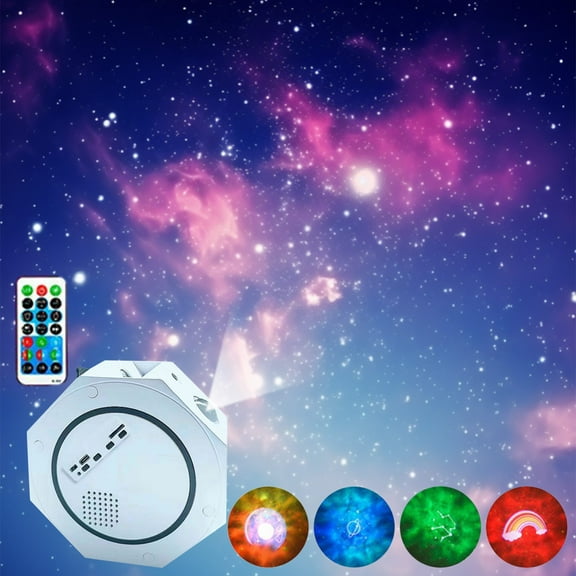 Hwkond Bluetooth Speaker Colorful Bluetooth Audio Music Bedside Table Light LED Sky Projection Light Full-color Ambient Light On Clearance