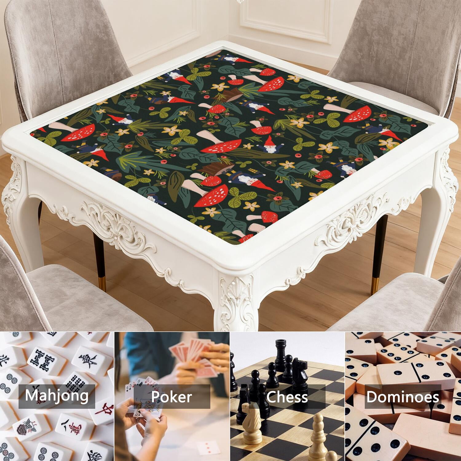 31.5 Inch Plants Inspired Game Surface Constructed from Durable Rubber Featuring Anti-Slip Grip Backing and Noise Dampening for Tiles Board Games