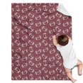 thumbnail image 2 of Football Outline Red Pattern Soft Sherpa Fleece Throw Blanket, Warm Cozy Plush Blanket for Sofa Bed Couch, All Season, 30"x40", 2 of 5