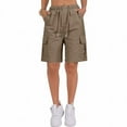 thumbnail image 4 of Yubnlvae Multi-Pocket Work Shorts - Women's Utility Cotton Cargo Pants, Casual Comfortable Outdoor Workwear with Functional Pockets (Coffee | XL), 4 of 8