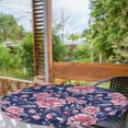 thumbnail image 2 of Ambesonne Aquarelle Floral Fitted Round Tablecloth, Art of Dreamy Rose, 40"- 44" Diameter, Dark Coral Blush Indigo, 2 of 5