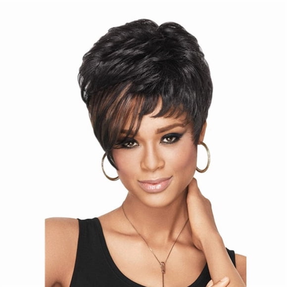 Fashion new short hair hairstyle for women with fluffy short curly hair brown wig