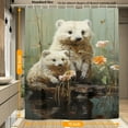 thumbnail image 4 of Cute Animal Flowers Shower Curtain Fabric Shower Curtain Set with 12 Hooks Waterproof 72 * 72 Inches for Bathroom Beach Caravan Hotel, 4 of 6