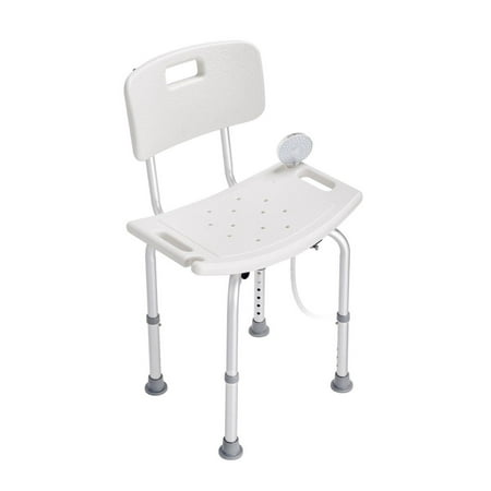 Shower Chair for Elderly, Adjustable Height Bath Seat with Back & Handles, Non-Slip Bathroom Stool, 350 lbs Capacity, Handicap Shower Bench for Inside Tub