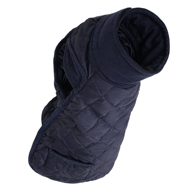 Abrigo cálido para exterior, chaleco cortavientos, mono ajustable de cuerpo largo con bolsillo y orificio para correa, especial para perros salchicha de patas cortas (beige, azul, L)