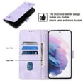 thumbnail image 7 of Feishell for Samsung Galaxy S21+ 6.7 inch Wallet Case with Wrist Strap,Flip Cover with Embossed Pattern PU Leather Kickstand Credit Card Slots Magnetic Clasp Folio Purse Phone Case,Purple, 7 of 7