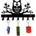 thumbnail image 4 of HELLOYOUNG TIKI Metal Wall Art, Art of Murals Owl Key Holder with Hooks, Large Iron Wall Decor for Entryway, Rustic Farmhouse Coat Rack for Hallway, 10.6x6.15 Inch, 4 of 11