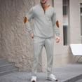 thumbnail image 2 of Xzbqbs Mens Waffle Tracksuits 2 Piece Sets Outfits Long Sleeve Button Down Pullover Tops & Joggers Sweatpants Jogging Sweatsuit, 2 of 5