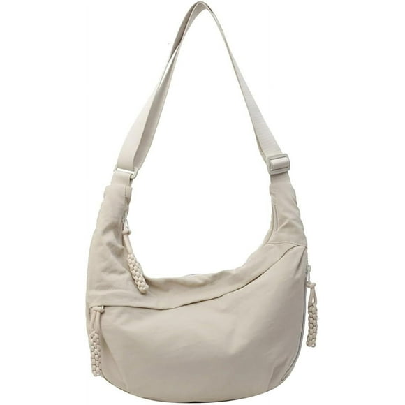 shiyou-Crescent Bag for Women Men Nylon Crossbody Bags Multi-Pocket Sling Bag Roomy Hobo Bags Moon Bag Slouchy Dumpling Bag