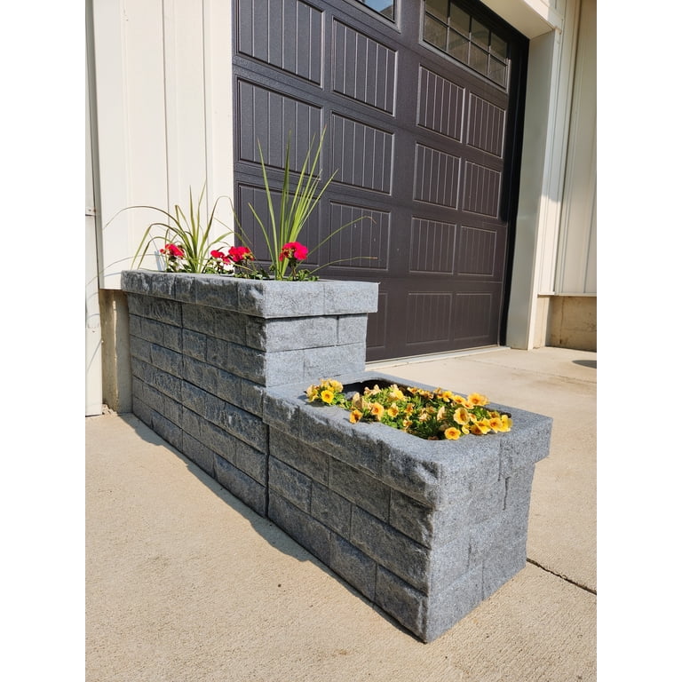 Terrance Single Tiered 18" End Open Planter Tops White Granite