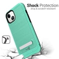 thumbnail image 6 of CoverON For Apple iPhone 13 Phone Case, Slim Metal Kickstand Rugged Dual Layer Cover, Mint Teal, 6 of 8