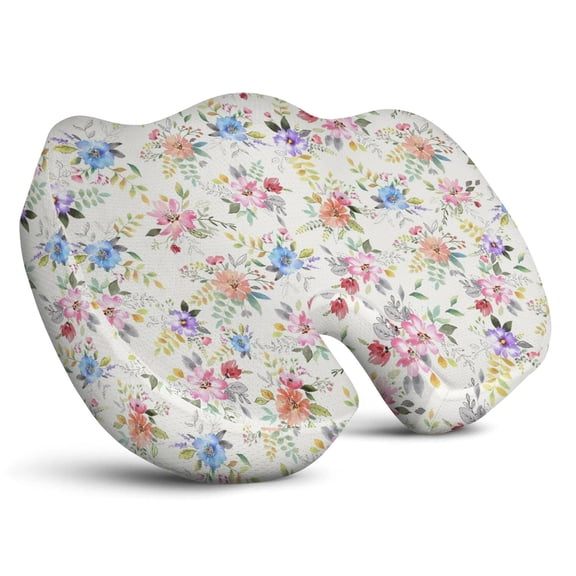 Premium Floral Pattern Memory Foam Seat Cushion Ergonomic Chair Pad for Office Chair, Car, Airplane & Bleachers Sciatica, Tailbone Hip & Back Pain Relief - Chair Cushion for Long Office Workers.