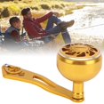 thumbnail image 4 of Bobine de Pêche Rocke, Baitcasting Poignée de Bobine 360 ° Rotation en Douceur Durable Confortable Pratique avec Conception de Double Trou de Culbuteur pour la Pêche Couleur de Type B, B Type Or, B, 4 of 8