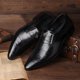 thumbnail image 2 of Zapatos de hombre, zapatos de vestir vintage, zapatos de cuero PU de alta calidad para negocios, zapatos de vestir para bodas y fiestas, tamaño grande (26,5 cm), 2 of 2