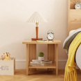 thumbnail image 4 of Mesita de noche sencilla, mesitas de noche de madera maciza, mesa de noche de doble capa, sofá para sala de estar, mesa auxiliar, muebles modernos para dormitorio y hogar, 4 of 4